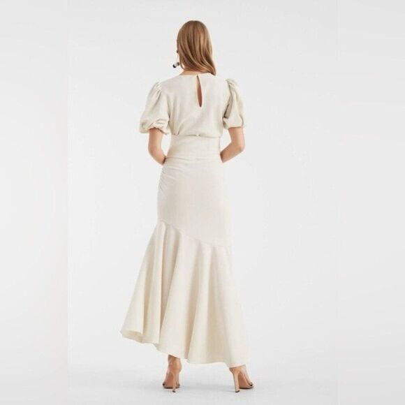 Sachin & Babi Camila Ivory Crepe Ruched Mermaid Maxi Dress NEW $650 Size 10 - Picture 10 of 13